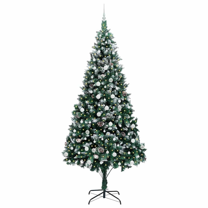 Artificial Christmas Tree with 300 LEDs with Stand, 7.87' H, White