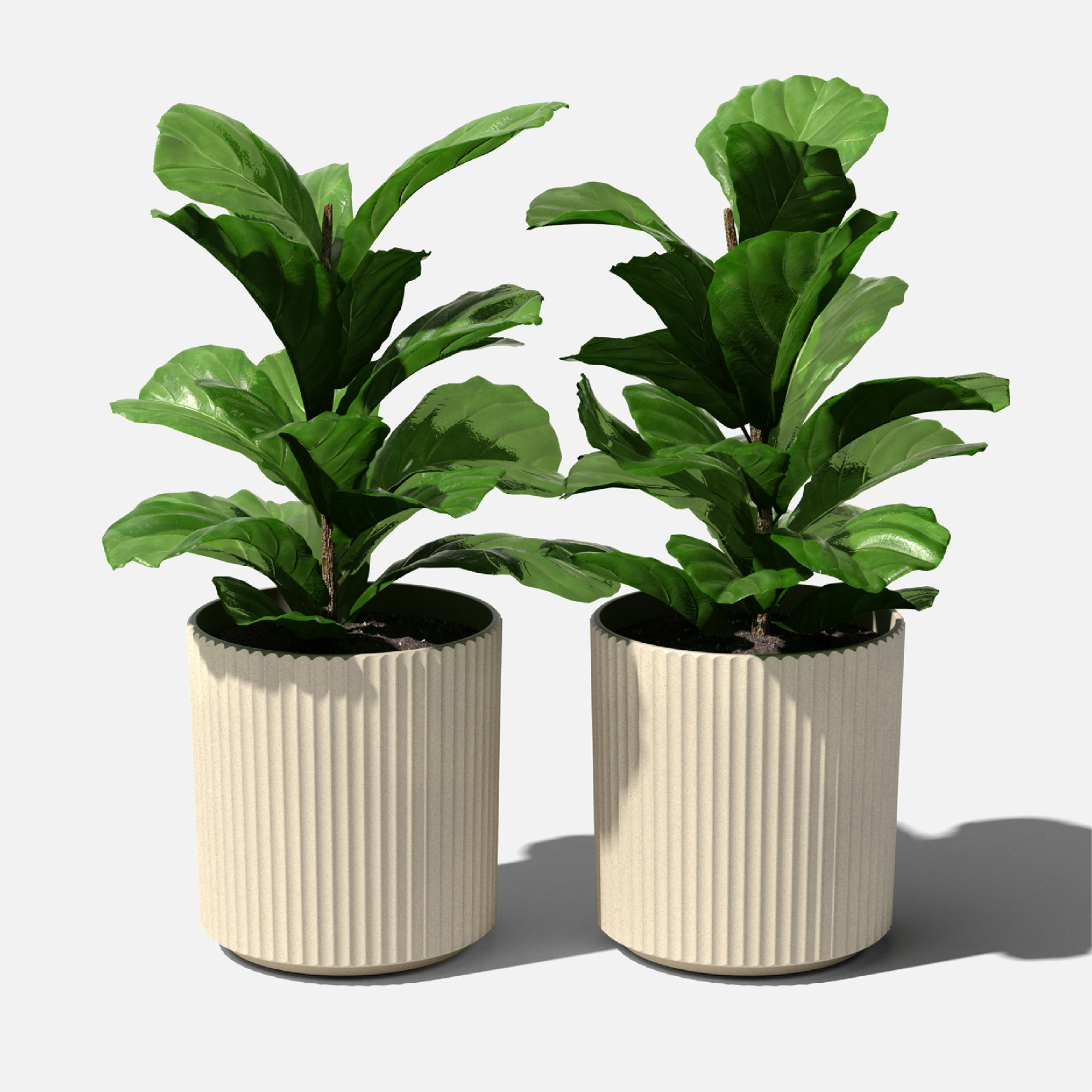 Demi Series Round Planter, 2, Sand, 16" H x 14.75" W x 14.75" D
