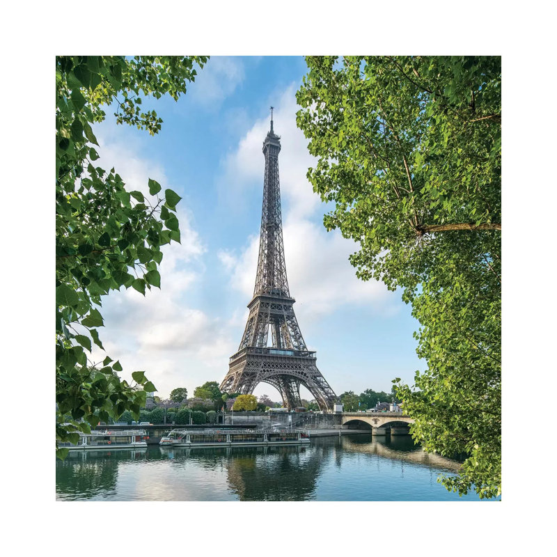 Eiffel Tower At The Banks Of The Seine In Spring by Jan Becke - Wrapped Canvas Gallery-Wrapped Canvas Giclée
