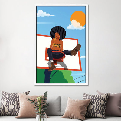 Afro And Hoops - Print on Canvas