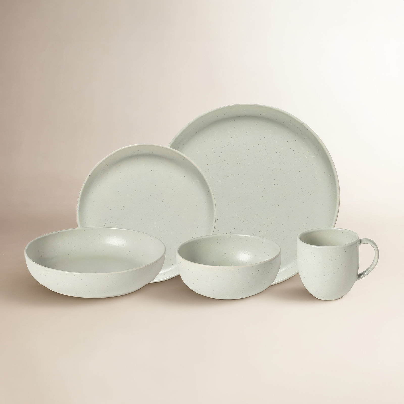 Casafina Pacifica Handmade Fine Stoneware Dinnerware Set, Oyster Gray