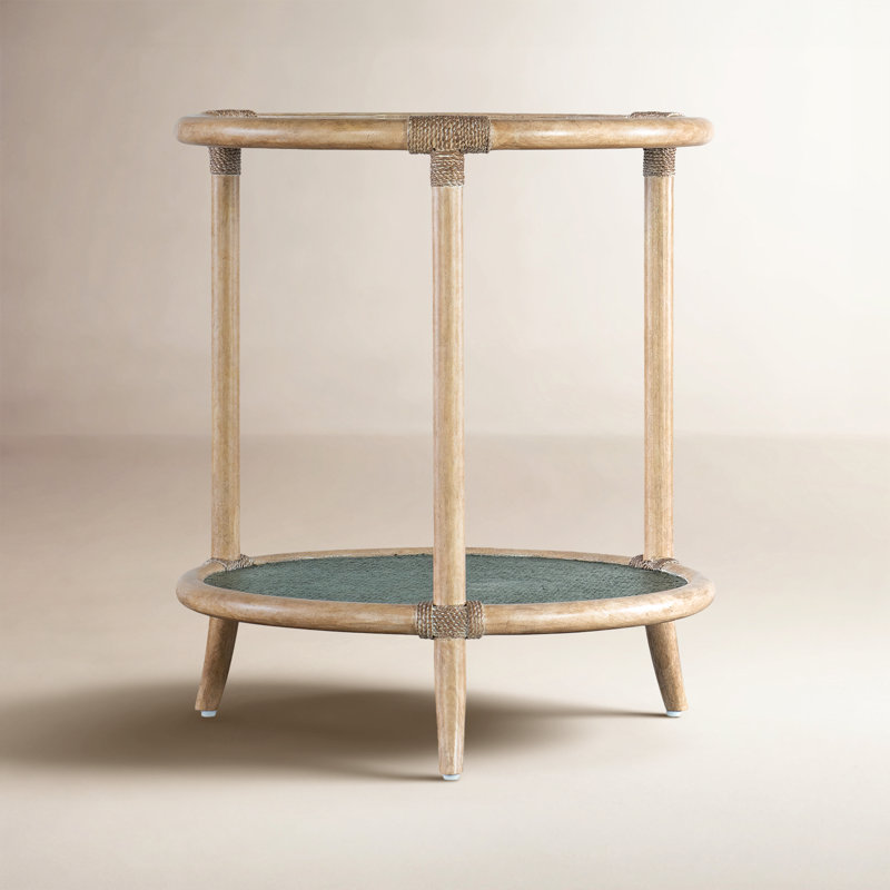 Retreat End Table, Dune/Blue