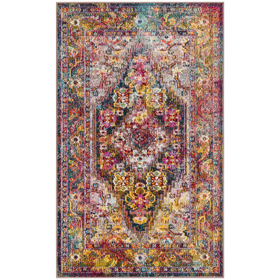 Tapis oriental jaune / rose Myia
