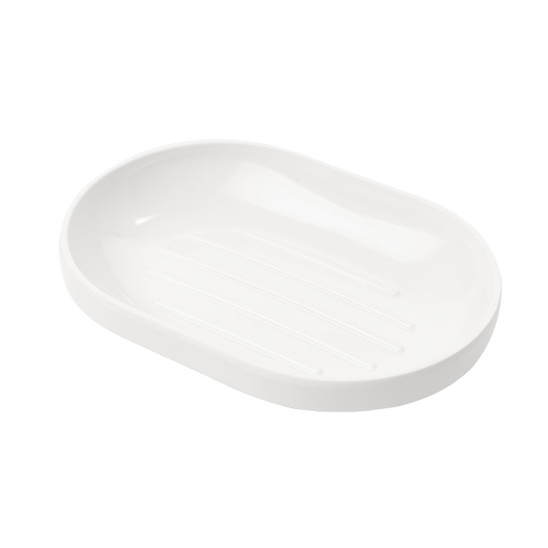 White Glossy Melamine Bathroom Soap Dish