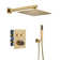 Calder Thermostatic 2 Functions Wall Mounted Shower System in Brushed Gold