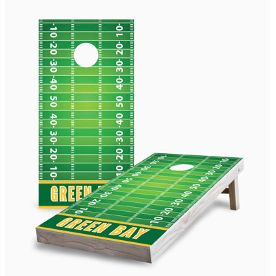 Green Bay Football V3 2x4 Cornhole Board Set | Includes (2) Boards (8) Bags & Optional Accessories