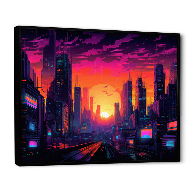 Los Angeles City of Angels I sur impression sur toile, Cadre flottant noir, H 12 po x l 20 po x P 1 po