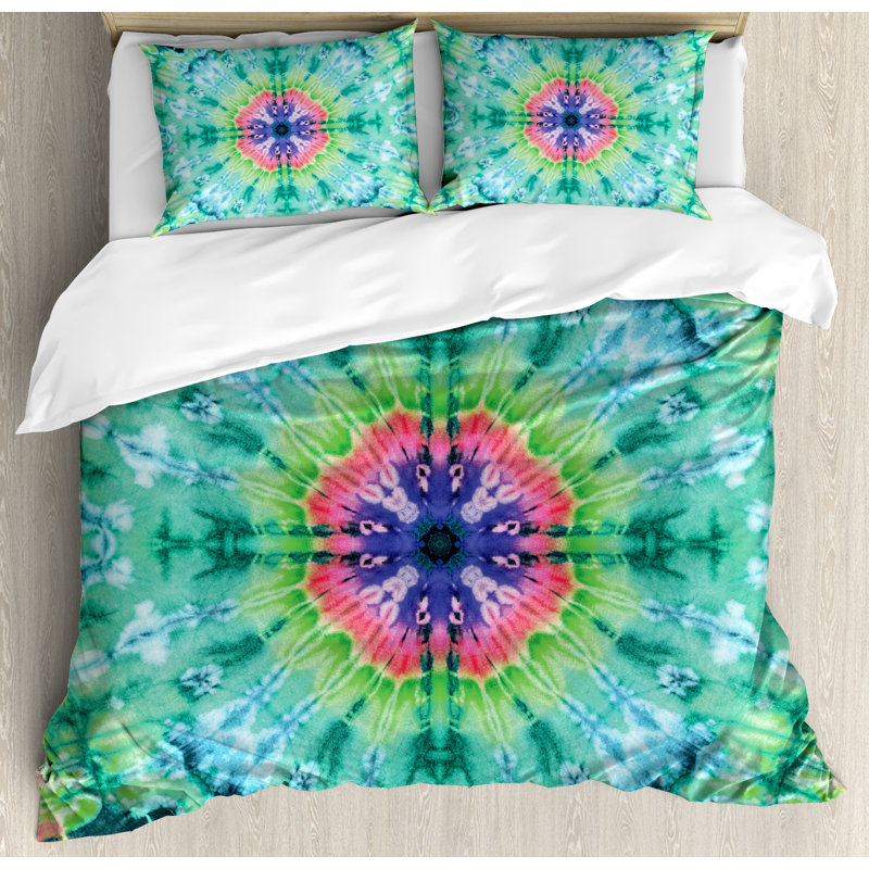Tie Dye Eclectic Polyester Abstract Duvet Cover, King Duvet Cover