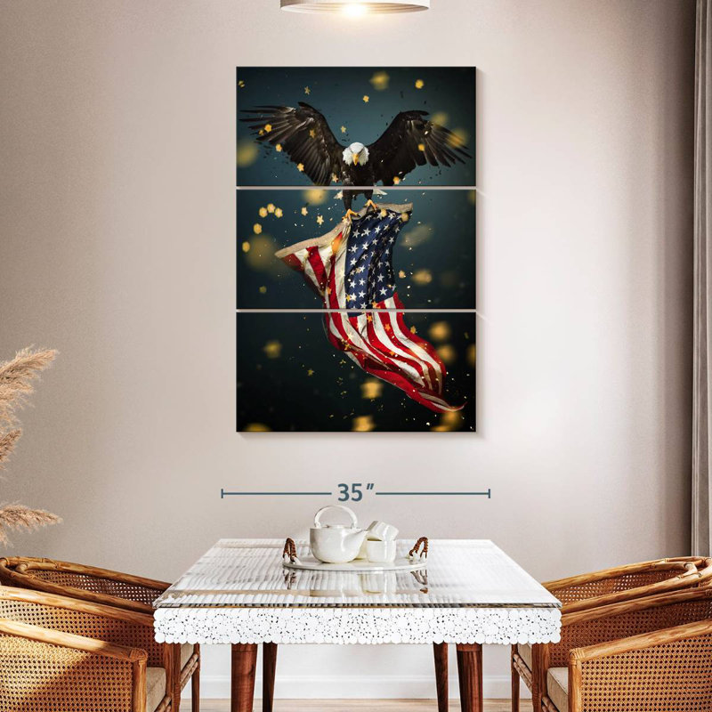 Borges Eagle Carrying USA Flag, 50" H x 32" W