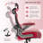 Big and Tall Office Chair with Mesh Back and Leather Seat,Adjustable Armrests-499831932