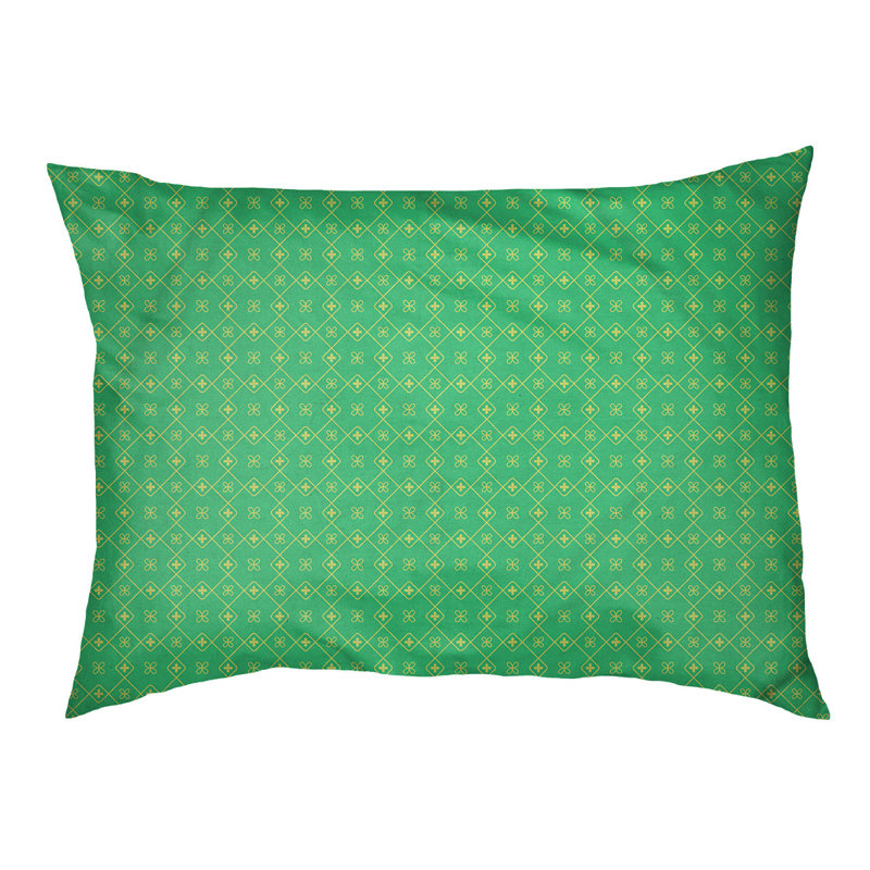 Coussin pour chien/classique à chariot Campion, Moyen (H 14 po x l 40 po x P 30 po), Vert / Jaune