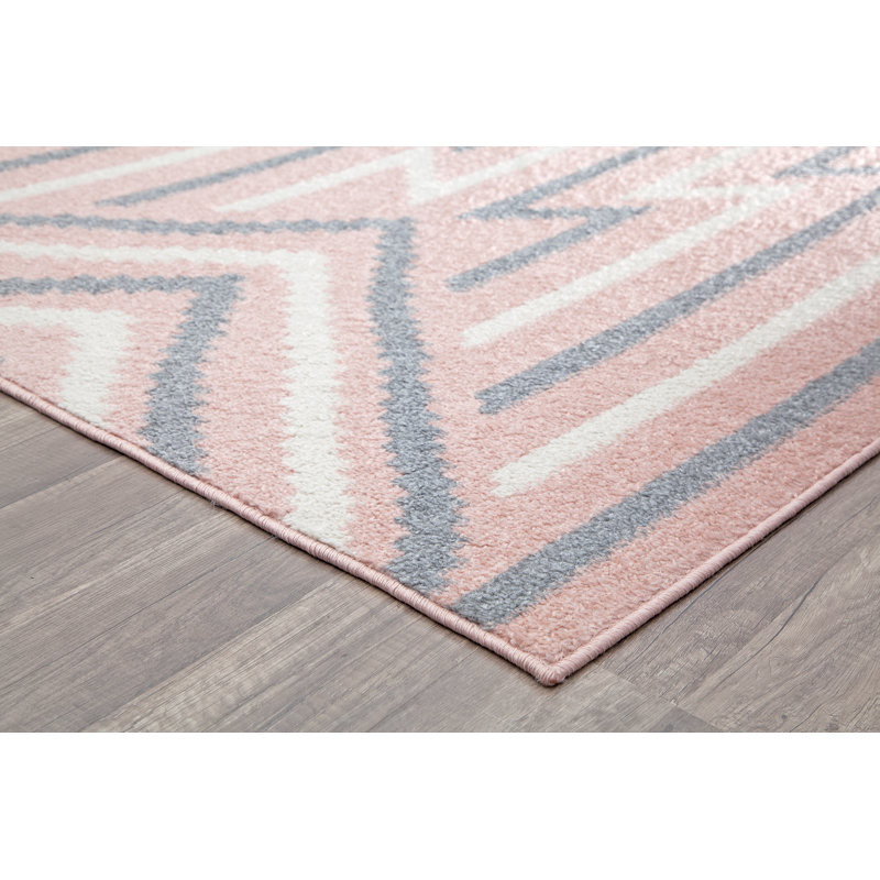 Tapis contemporain au lait fraise Miko, Rectangle 8 pi x 10 pi