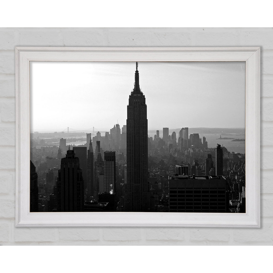 Empire State Building B And W Morning - Einzelner Bilderrahmen Kunstdrucke