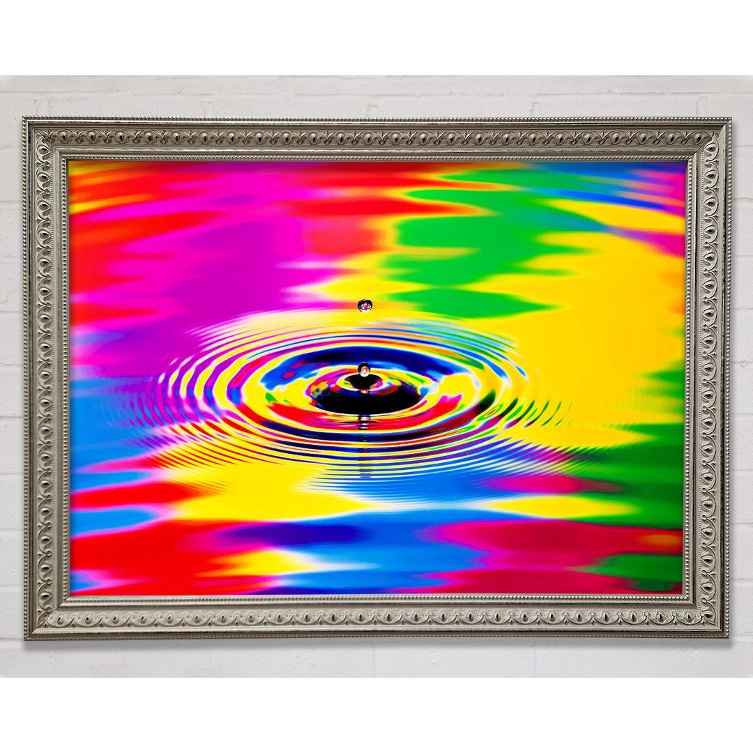 Rainbow Water Ripple Gerahmter Druck