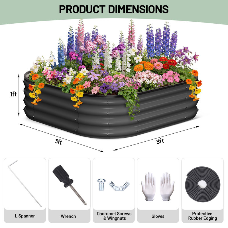 Metal Planter Box, Black