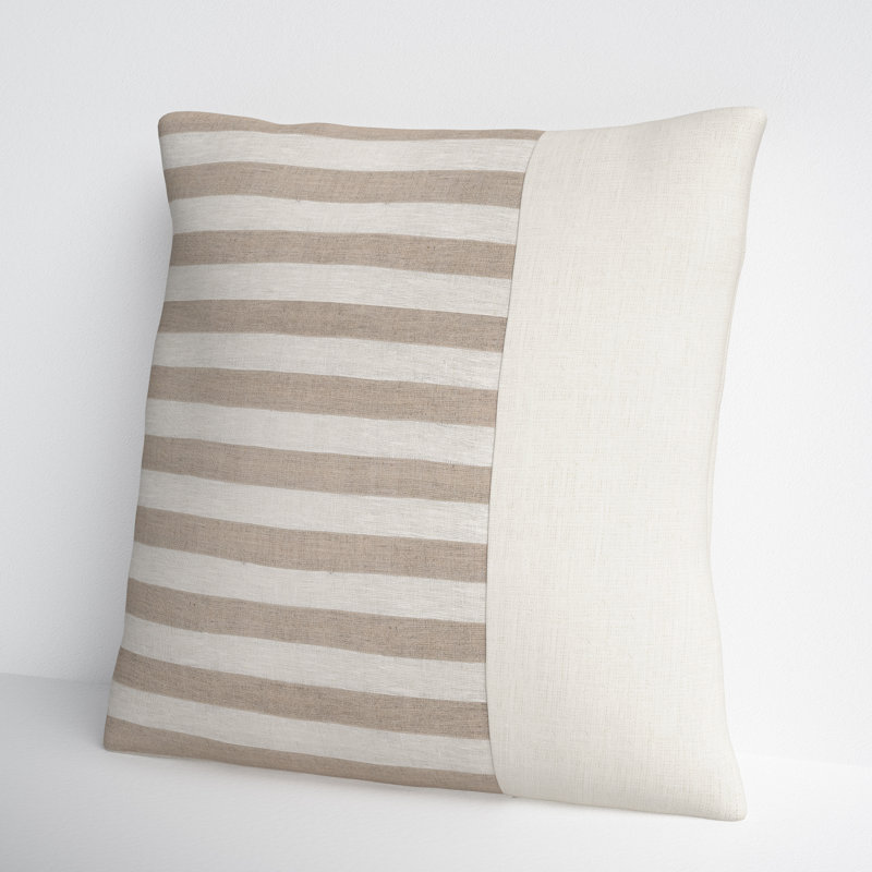 Hegg Striped Linen Reversible Throw Pillow, 20" x 20", Pillow Cover Only - No Insert