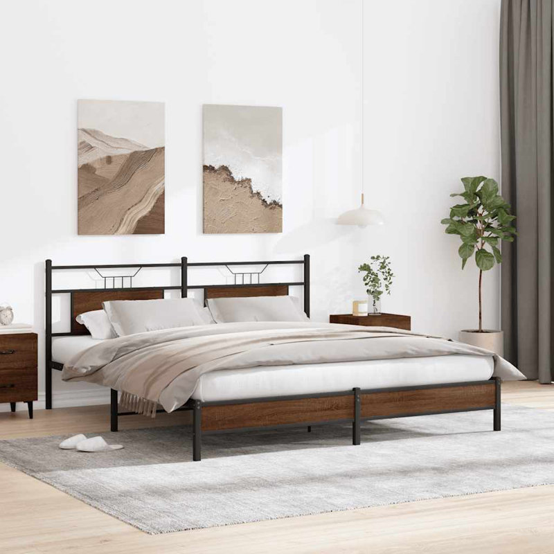 Bed, European Kingsize (160 x 200cm), Brown Oak