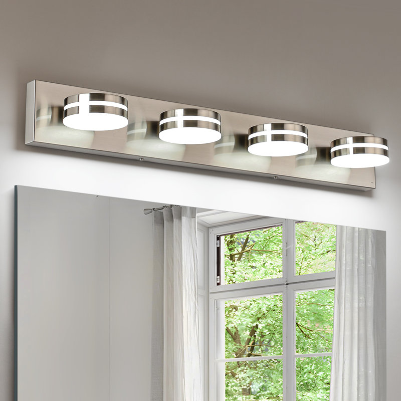 Ravo LED  Vanity Light High Transmittance and Dimmable 5500K with 270° Rotatable Head, Brushed Nickel, 4 Lights