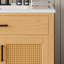 Rattan Bathroom Vanity with Ceramic Sink, Featuring Soft Close Doors and Drawers, Free - standing Design and Ample Storage for Modern Bathrooms-533073004