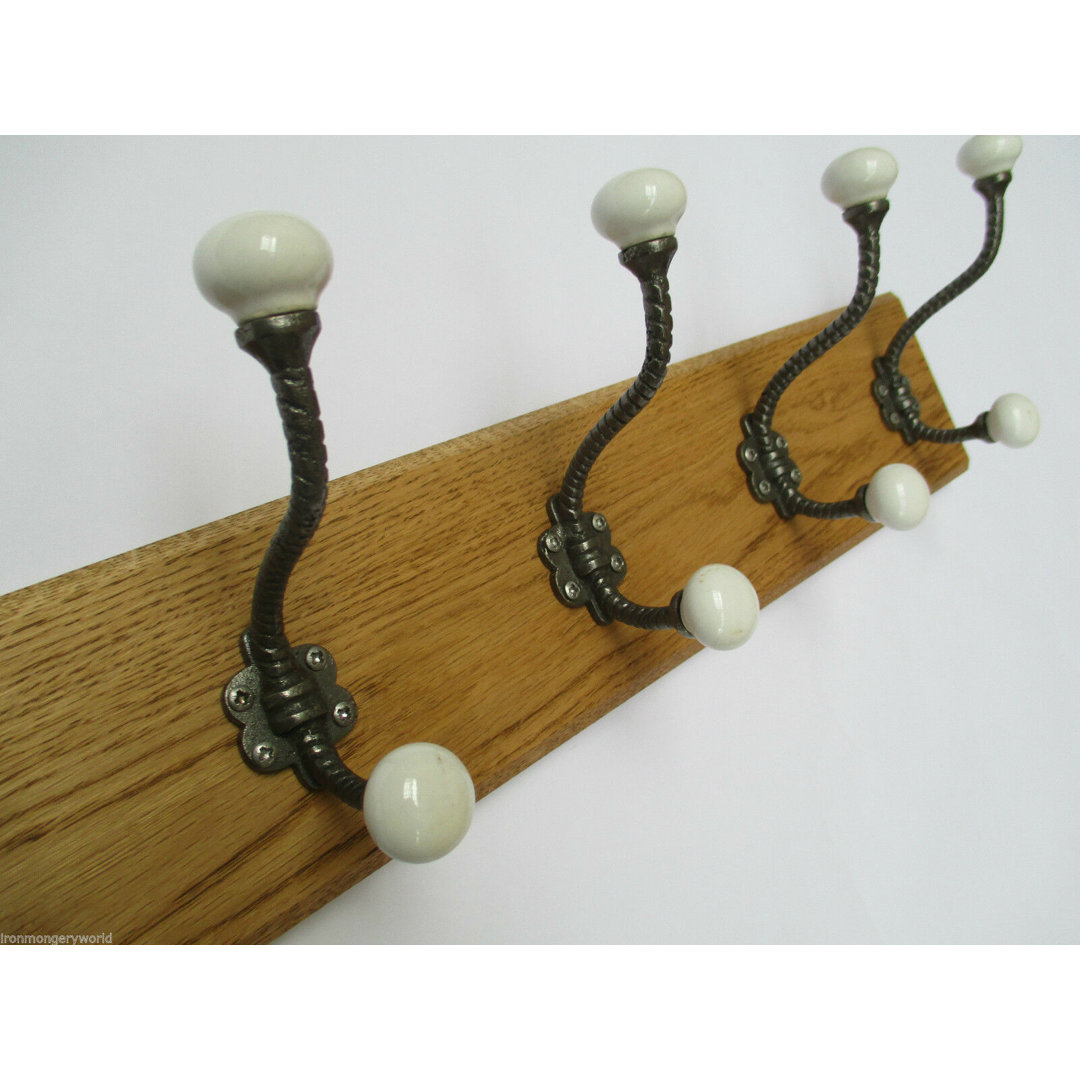 Solid Wood 9 - Hook Wall Mounted Coat Rack