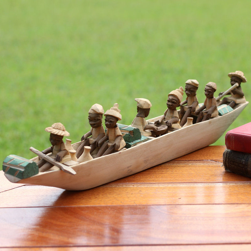 Sculpture en bois Laurierville bateau des Huit