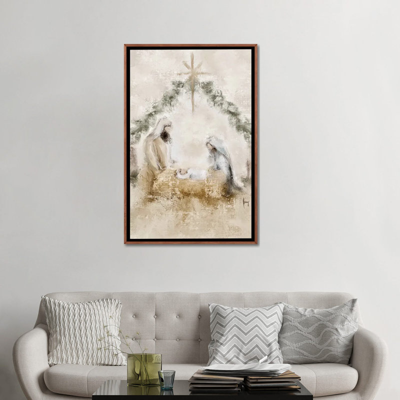 «Night Divine», reproduction d'art sur toile encadrée, H 48 po x l 32 po, Cadre flottant sans passe-partout, Brun