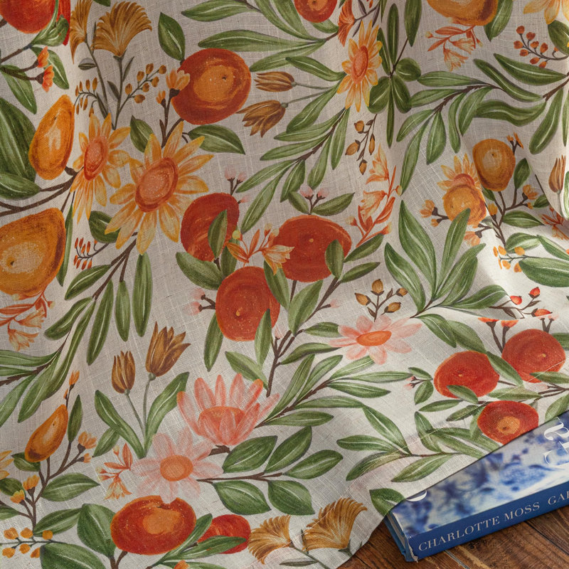 Hansfried Floral Blackout Thermal GrommetCurtain Panels, 52" W x 90" L