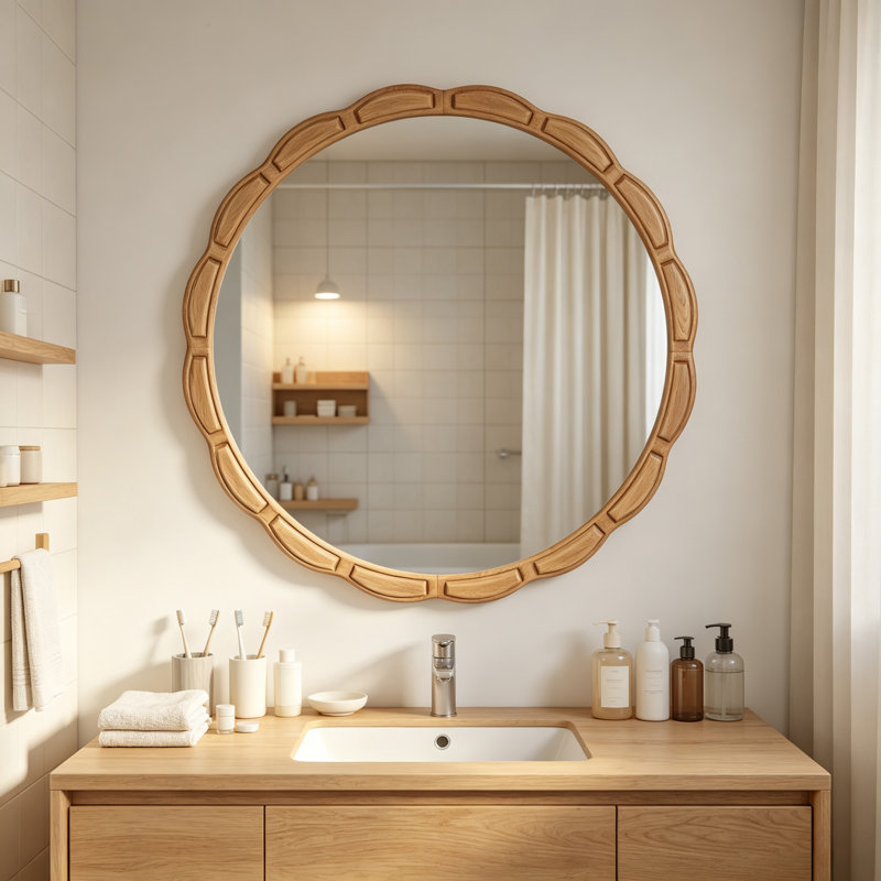 Miroir mural au design unique, Naturel antique
