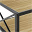 Table basse industrielle moderne avec plateau en verre trempé et bois naturel pour le salon et la chambre à coucher-1163587488-1163587490