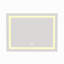 Miroir de salle de bain rectangulaire sans cadre à DEL avec capteur tactile, antibuée et 3 options de couleur en argent-25244459