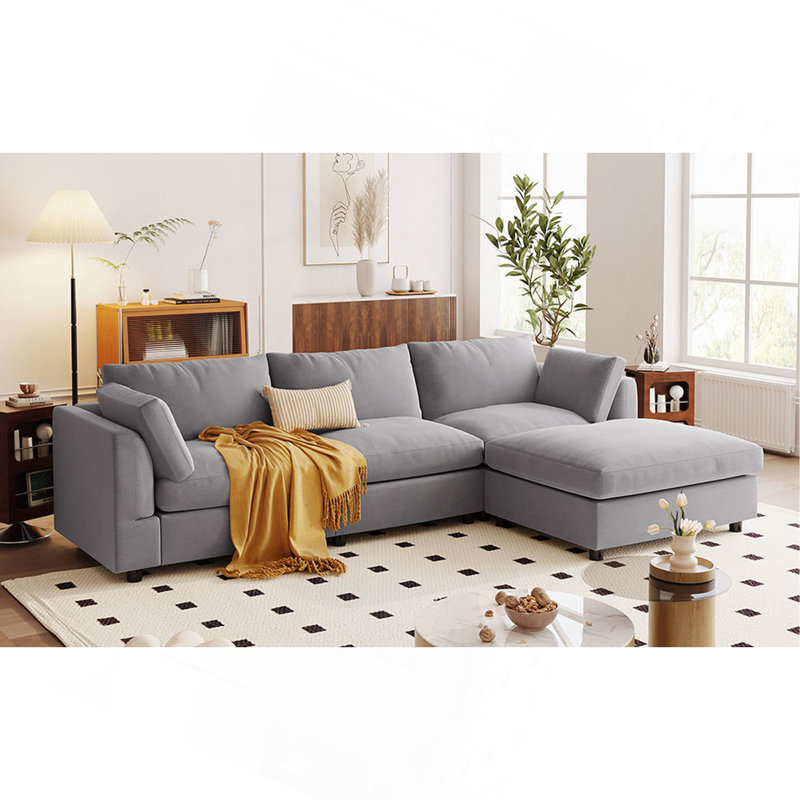 Canapé modulaire convertible Upholstery, canapé en L avec méridienne réversible