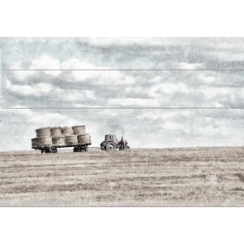 " Farmhouse Tractor " Painting Print, 12" H x 18" W