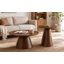 Ensemble de tables basses Modern Nesting avec finition noyer et base en acier pour économiser de l'espace-21508077