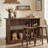 63-Inch Home Bar Unit Wine Bar Table With 2-Tier Storage Shelves And Footrest For Home Pub-123298105