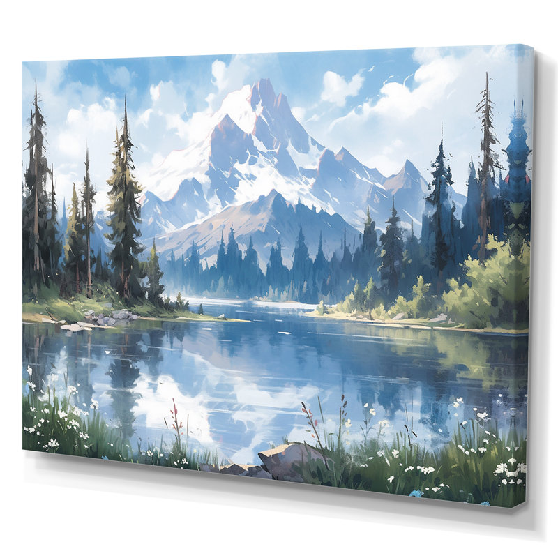 «Mountain View Bliss III - Countryside», reproduction d'art sur toile encadrée, H 30 po x l 40 po, Toile tendue, Sans cadre