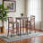 Hubbard Three-Piece High Table with Ladder-Back Bar Stools, Walnut