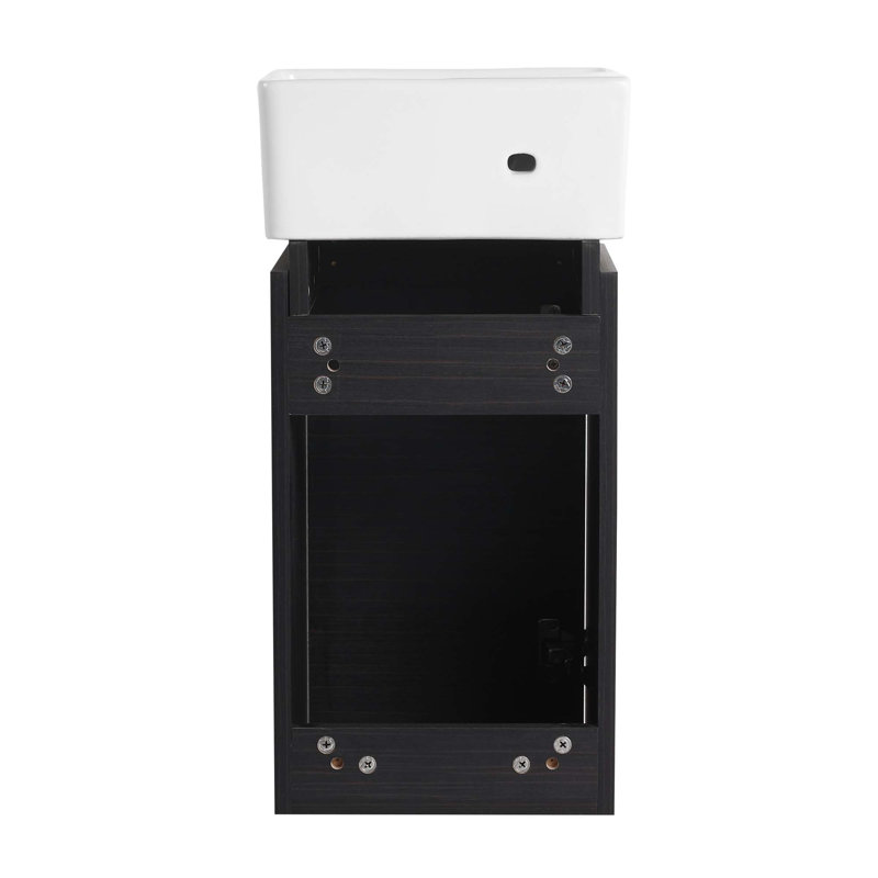 Meuble-lavabo avec lavabo 12 po pour petite salle de bain, meuble-lavabo avec porte à fermeture douce, petit meuble-lavabo avec lavabo