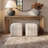  Joie Porcelain Plaid Ottoman