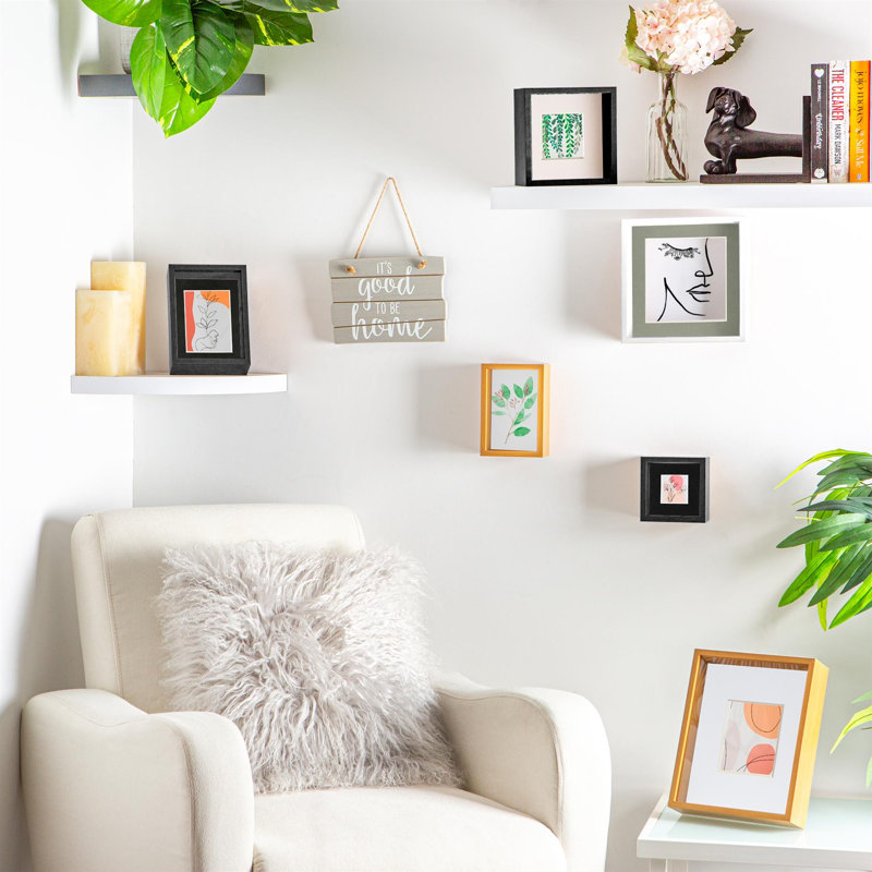 Nicola Spring - 8" x 10" 3D Deep Box Photo Frame - 5" x 7" Mount, White, 5" x 7"