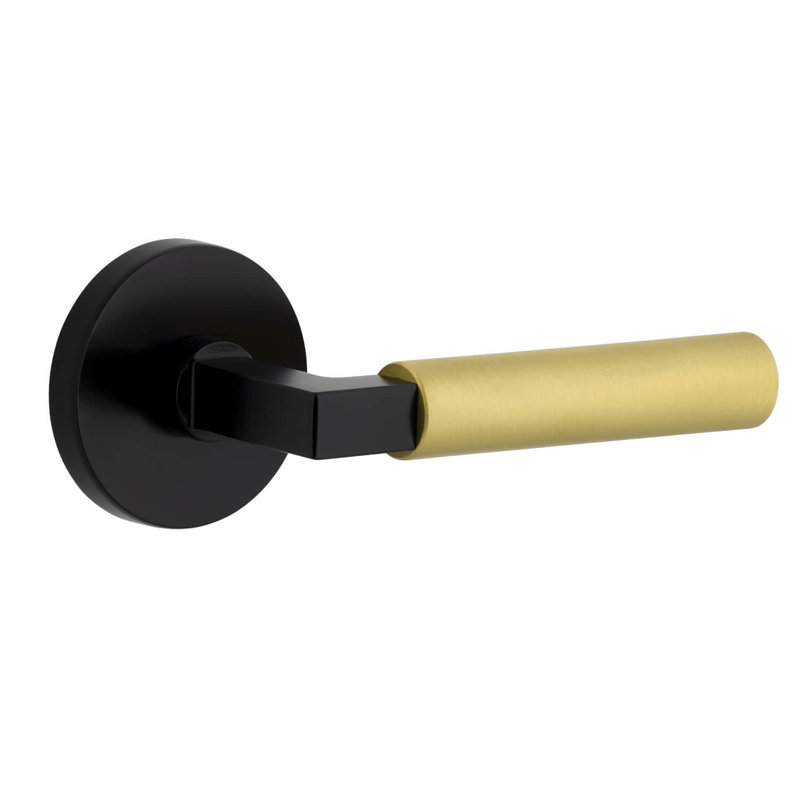 Mannequin simple circulaire avec levier Contempo Circolo, Noir satiné, Laiton lisse, À droite