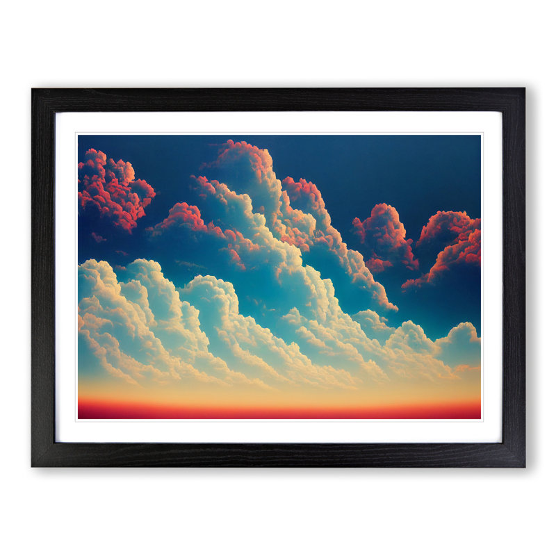 Gracious Clouds - Single Picture Frame Print, Black Framed, 46cm H x 64cm W x 2cm D