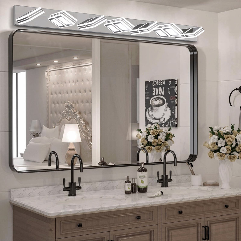 Éclairage pour salle de bain 45 lumières à DEL 45 po avec abat-jour carré rotatif en acrylique 45 po