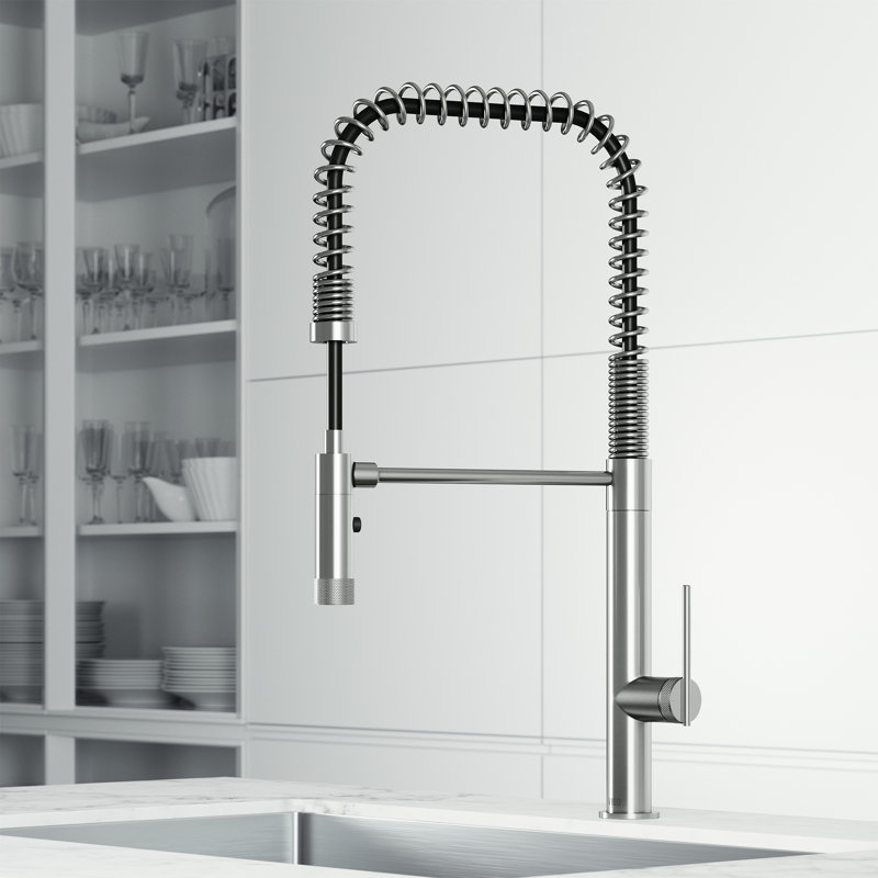 Robinet de cuisine à pulvérisateur rétractable à 1 poignée et 2 fonctions Sterling 23 H, Acier inoxydable