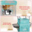 Machine à maïs soufflé cyan avec chariot et bouilloire de 10 oz-120923836