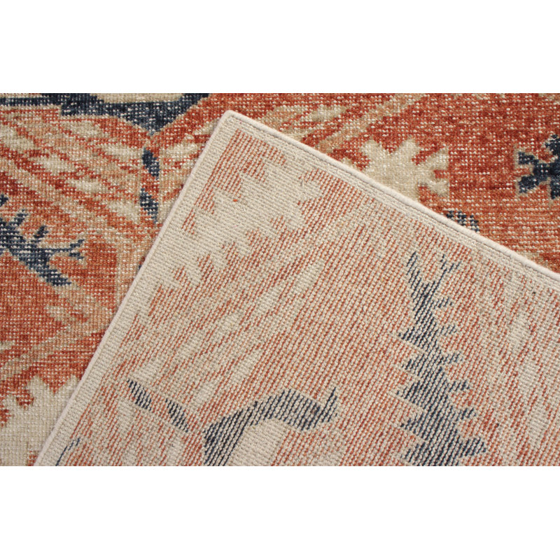 Distressed Homage Hand Knotted Wool Geometric Area Rug, Runner 3' x 14'
