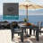 7-Piece HDPE Outdoor Dining Set 6 Armchairs And Dining Table With Umbrella Hole-1301426507
