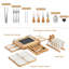 Dakota Fields Charcuterie Board Gift Set, 29 PCS Bamboo Cheese Board Serving Trays With Slate Cheese Board, 8 Ceramic Plate, Unique Newlywed Gifts, Housewarming Gift, Bridal Shower Gift