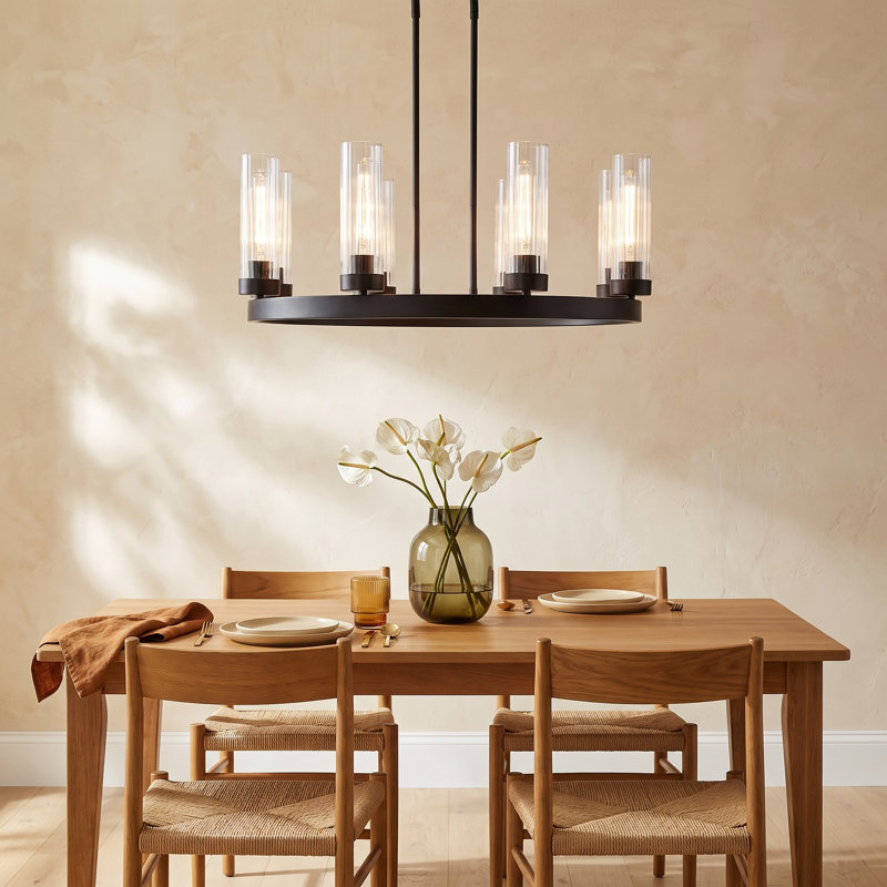 Dominique 8 - Light Dimmable Wagon Wheel Chandelier