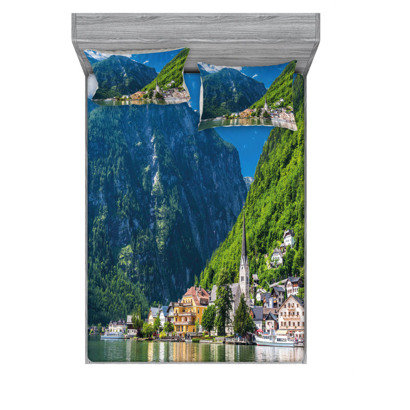 Ensemble de draps Hallstatt Natural View, Ensemble de drap pour grand lit avec drap-housse