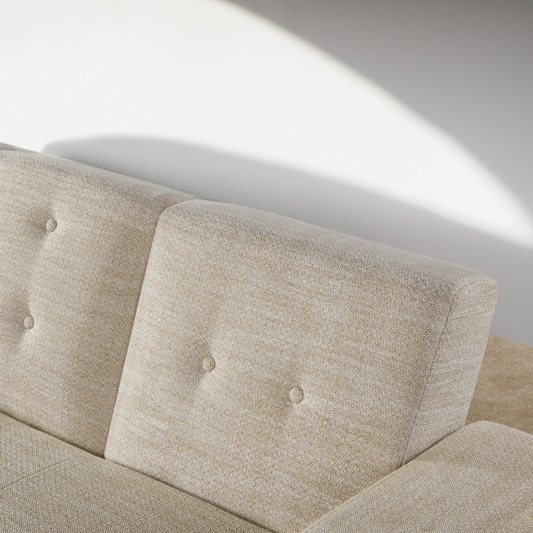 Helsea 82.3 Square Arm Sofa Bed George Oliver Fabric: Beige Linen Blend